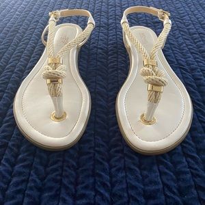 Cute rope white and gold hardware sandals. Size 9. Cute for summer dress!